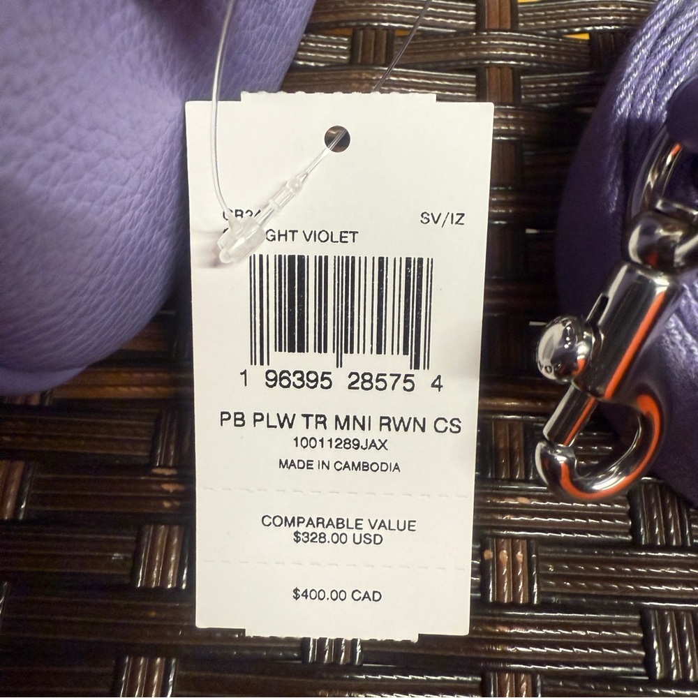 Coach Mini Rowan Women's Crossbody Sliver/Light Violet CR247 - Picture 6 of 8